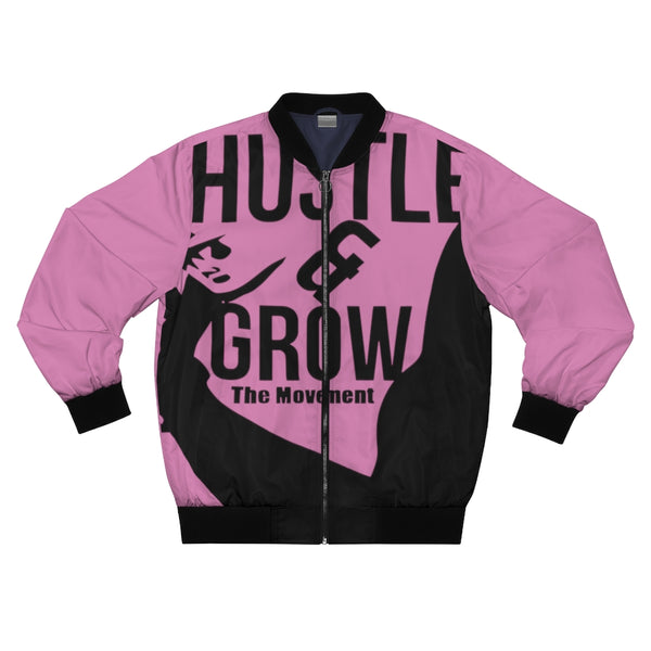 Hustle & Grow Bomber Jacket (Light Pink)