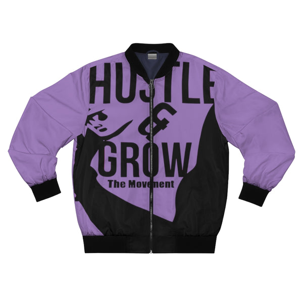 Hustle & Grow Bomber Jacket (Light Purple)