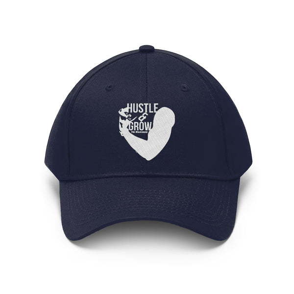 Hustle & Grow Twill Hat (Navy/White)