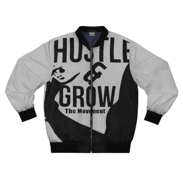 Hustle & Grow Bomber Jacket (Light Gray)
