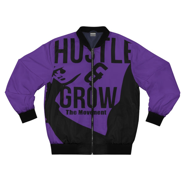 Hustle & Grow Bomber Jacket (Purple)