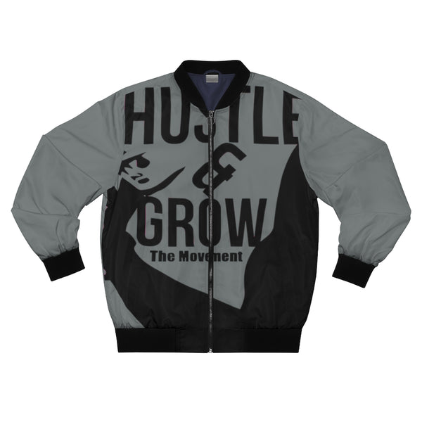 Hustle & Grow Bomber Jacket (Dark Gray)