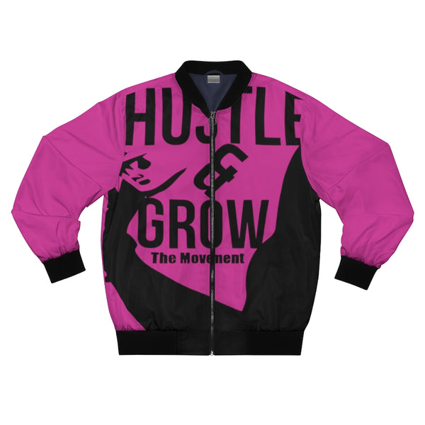 Hustle & Grow Bomber Jacket (Pink)