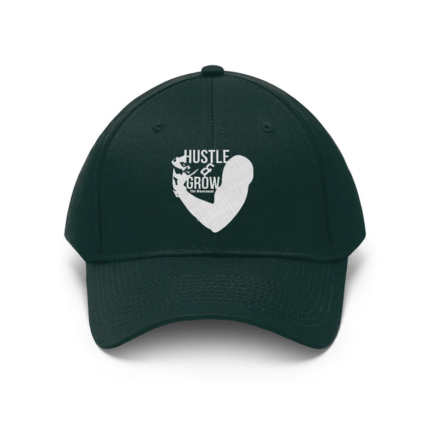 Hustle & Grow Twill Hat (Forest Green/White)