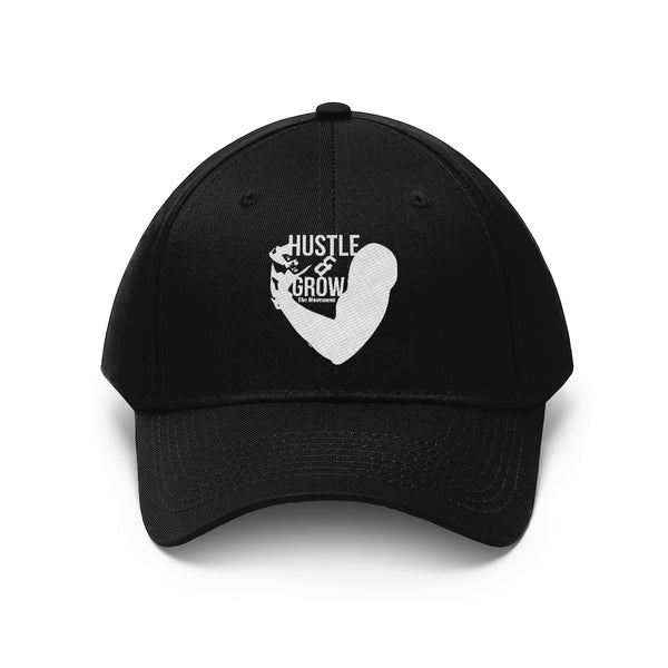 Hustle & Grow Twill Hat (Black/White)